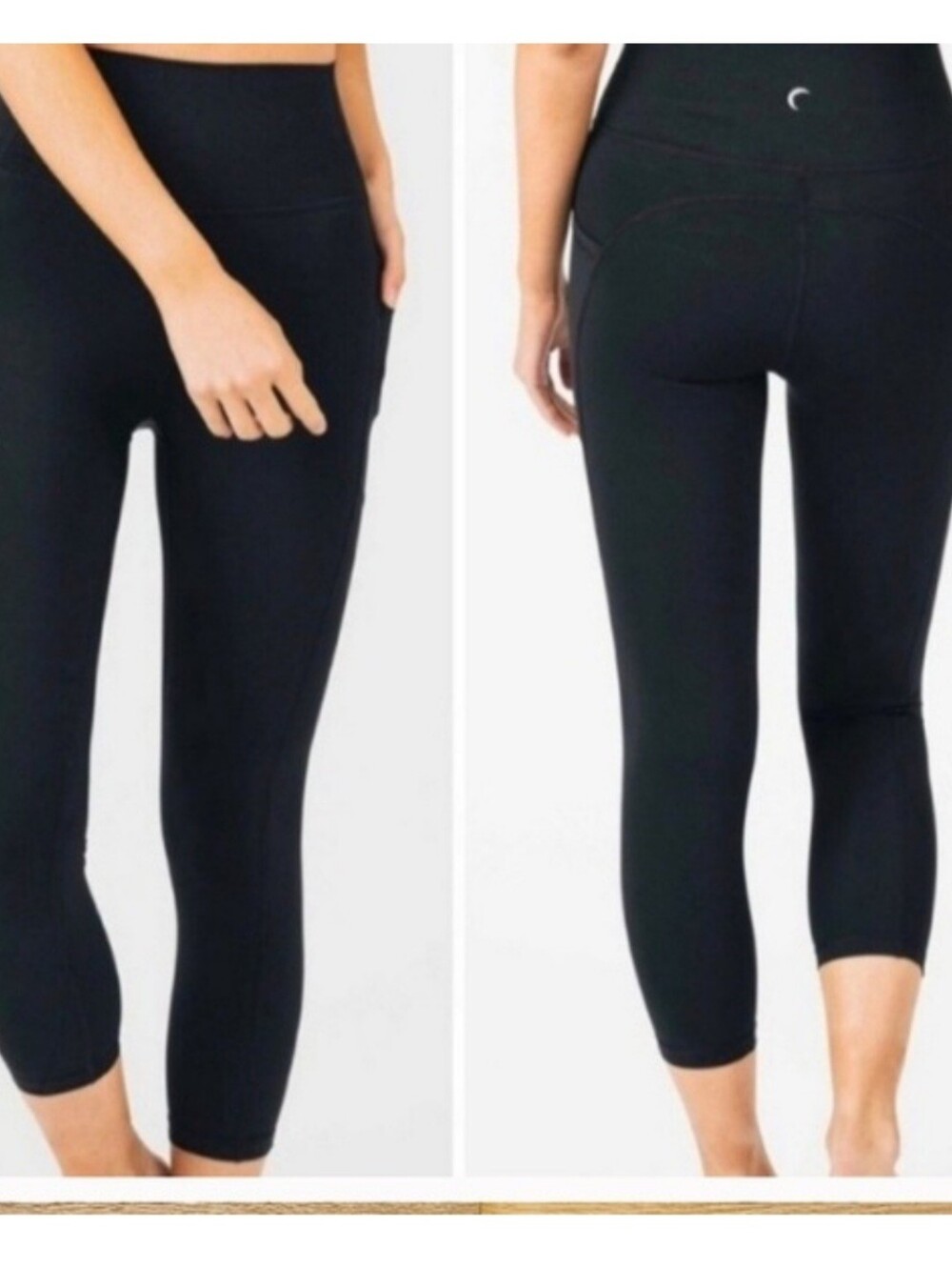 Zyia Active Brilliant High Rise Black Capri Leggings Women's size 2 XS